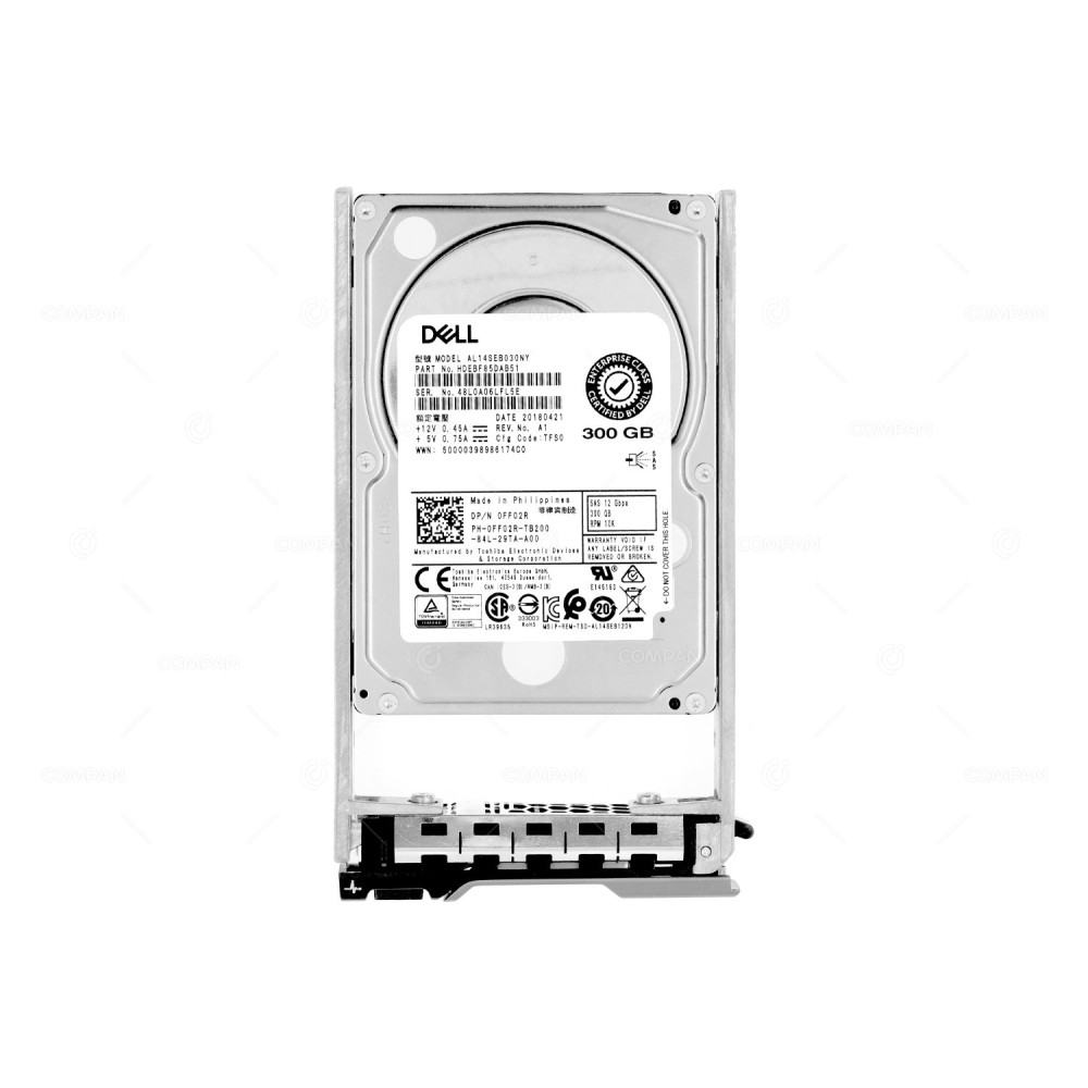 FF02R DELL 300GB  2,5" SFF SAS 12G 10K HARD DRIVE 0FF02R, AL14SEB030NY